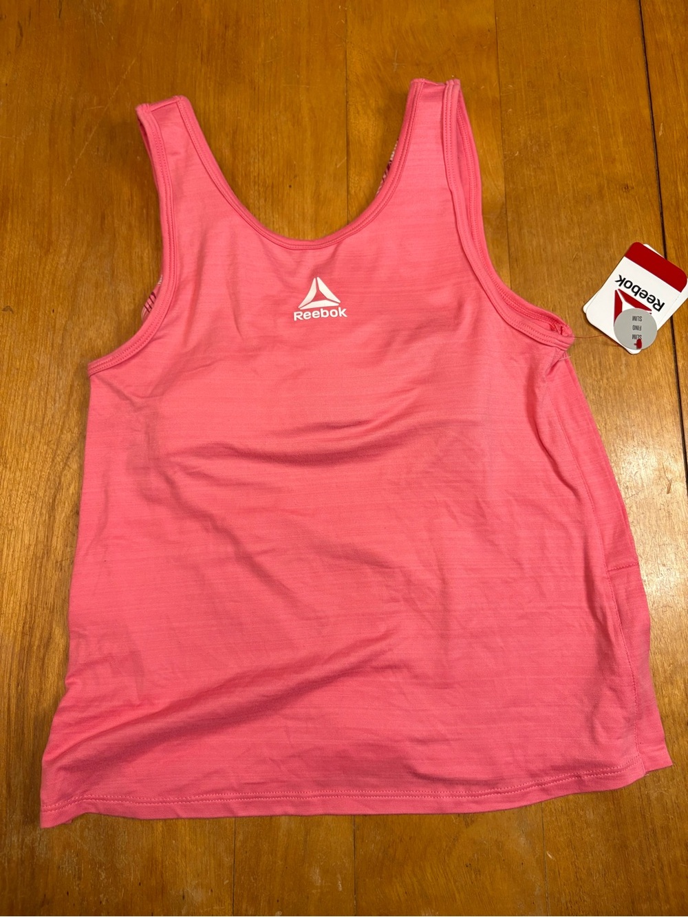 Reebok Girls 2Fer Tank Slim 10/12 L Pink Built In Sports Bra Athletic Tennis NWT